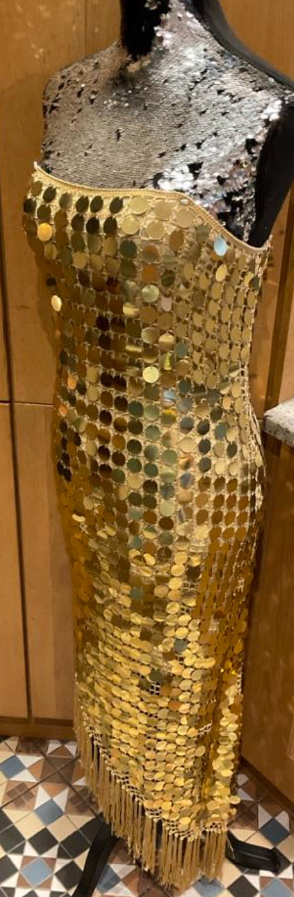 Aftershock Gold Disc Dress